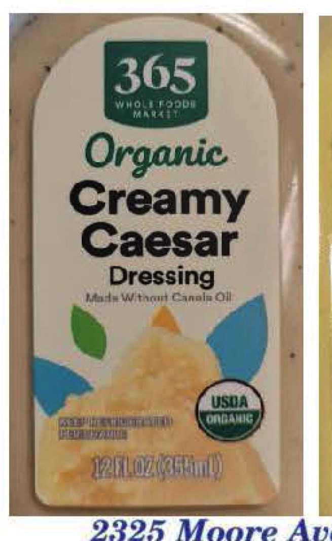 Whole Foods Market 365 Organic Creamy Caesar Dressing packaging