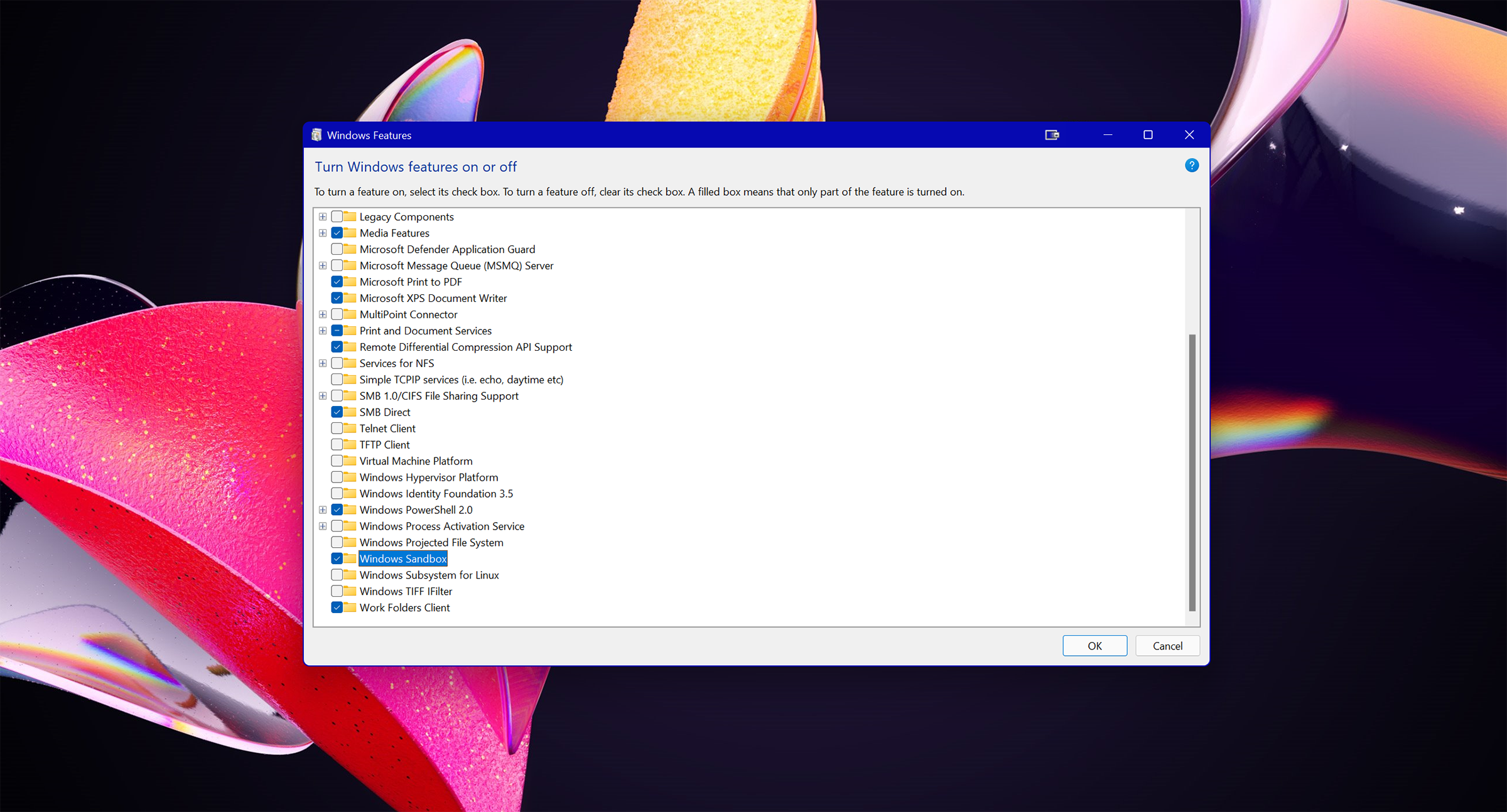 where to activate Windows Sandbox