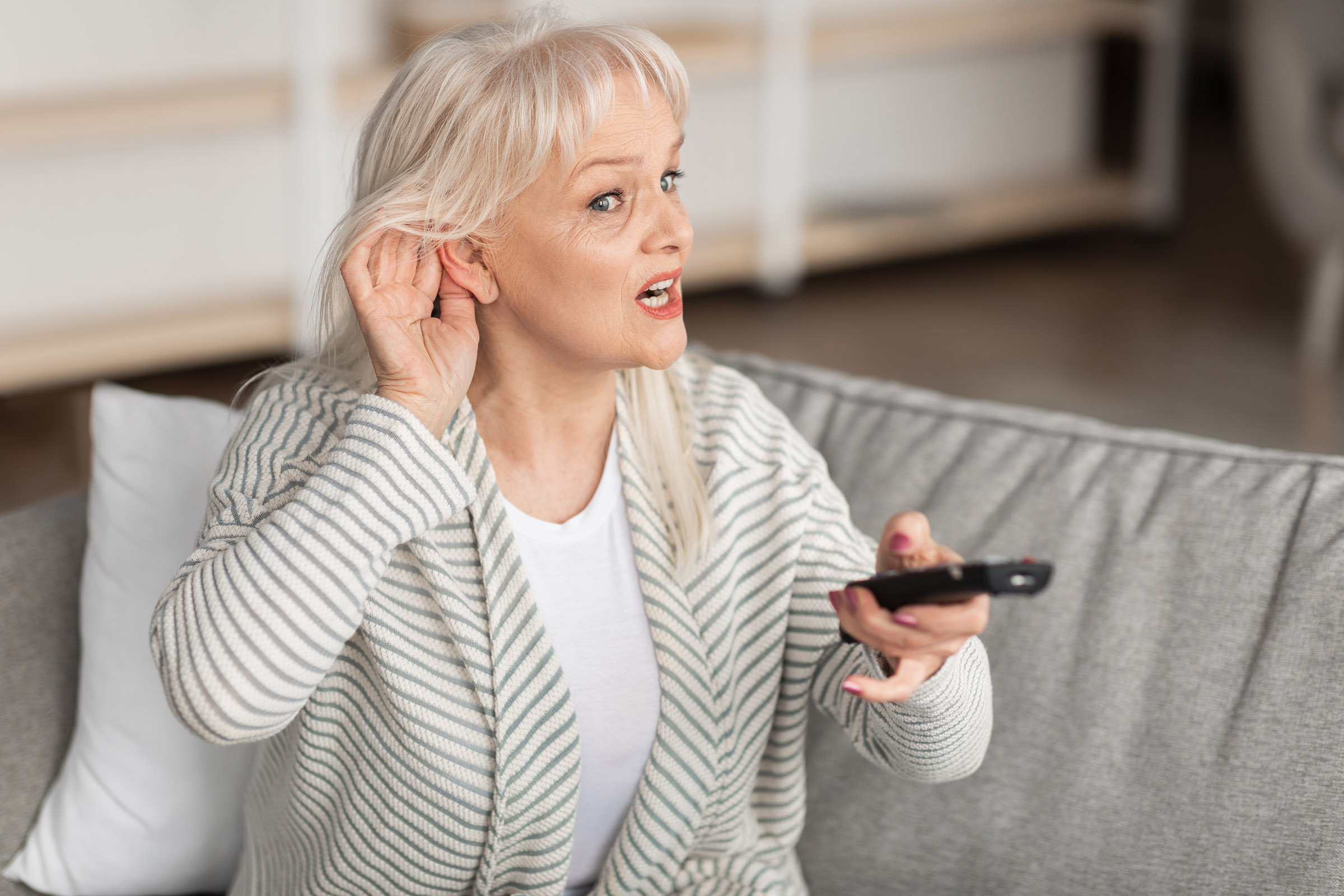 older woman with hearing loss