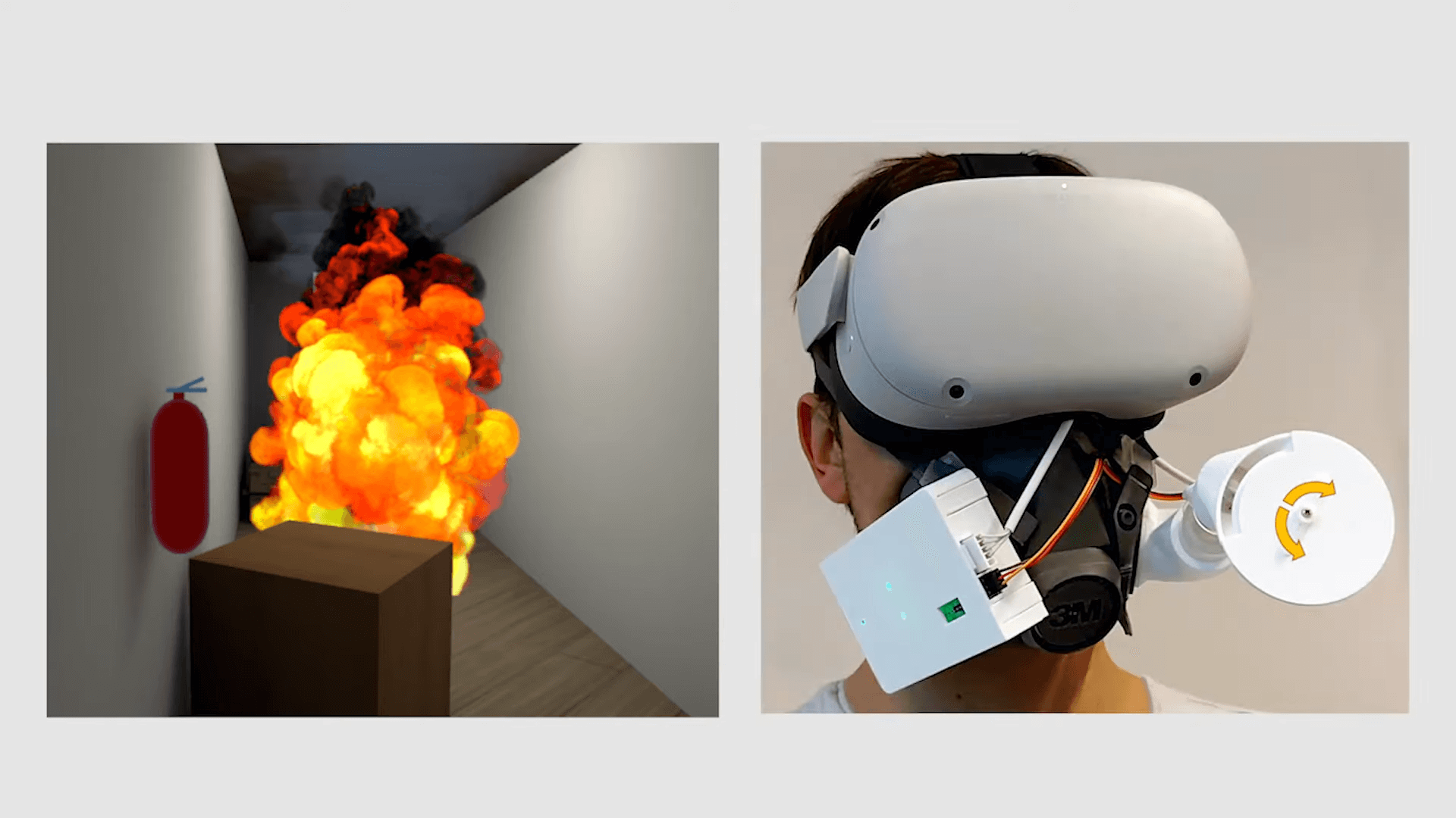 a mask simulating suffocating in VR