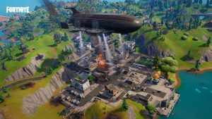 The Battle for Tilted Towers in Fortnite.