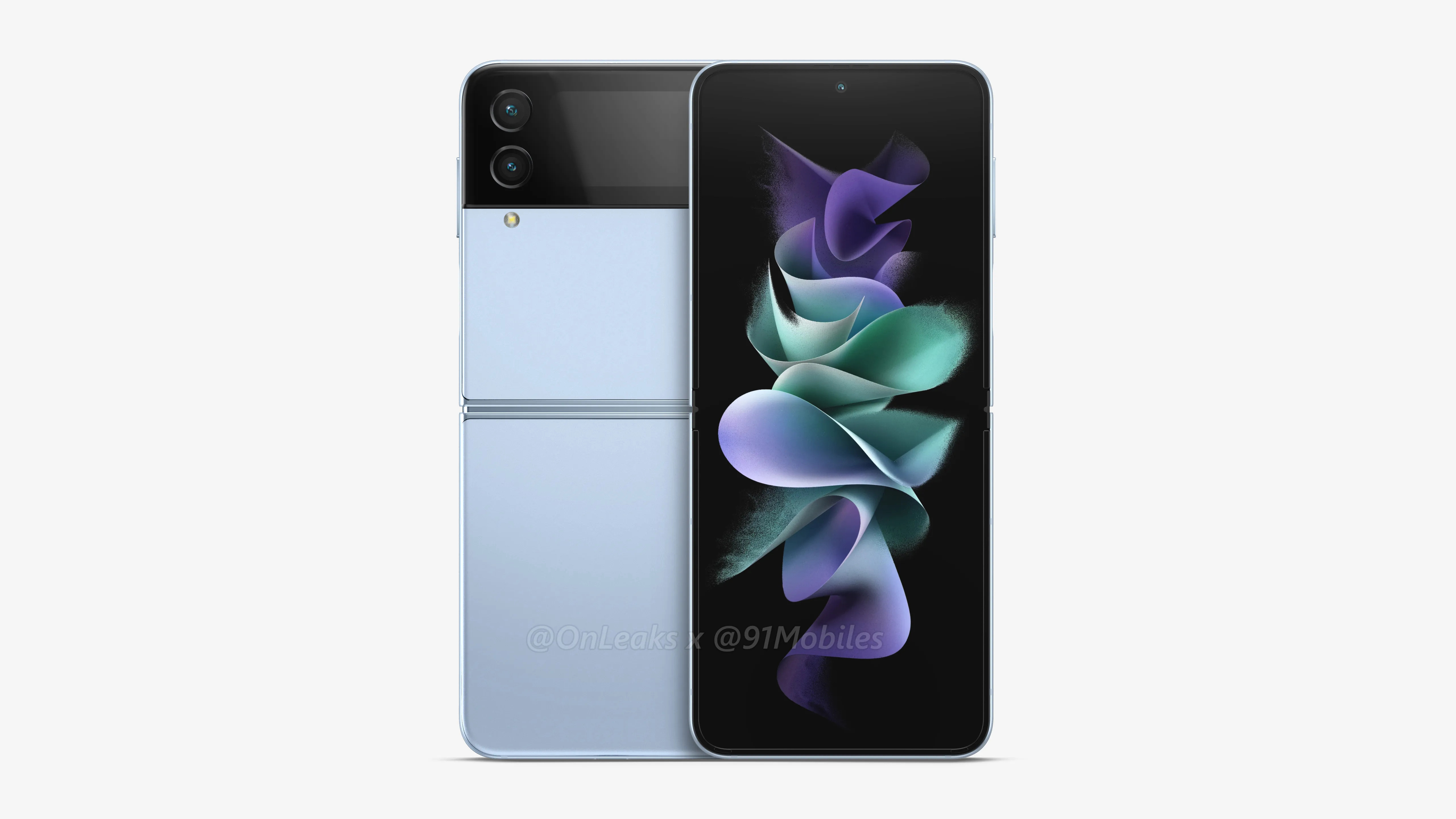 Galaxy Z Flip 4 renders show the phone unfolded.