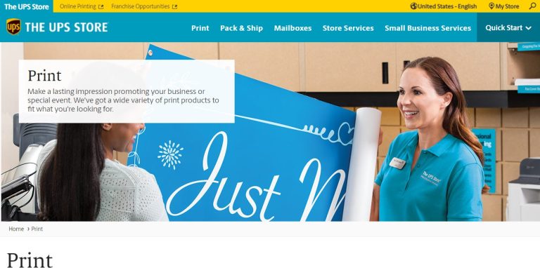UPS store print service