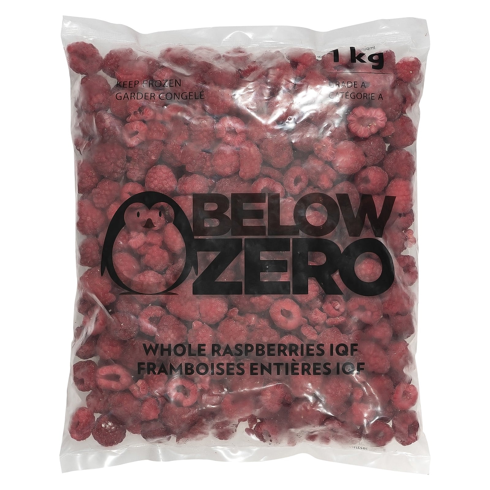 Below Zero raspberries recall: Package example.