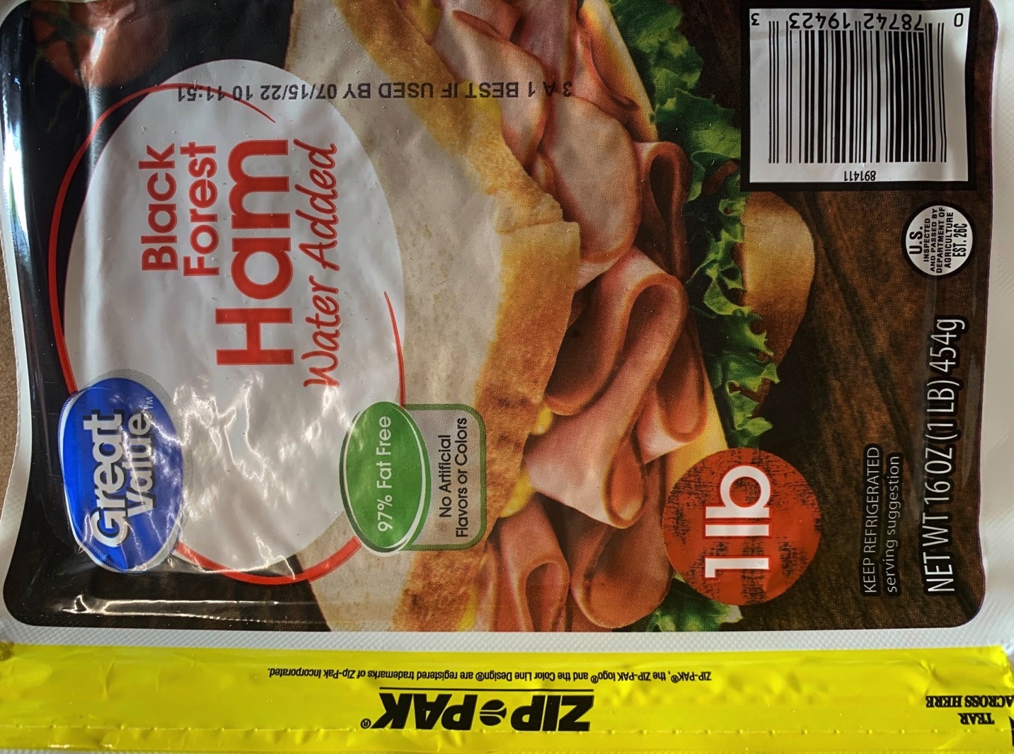 Black Forest Ham recall: Front of package.