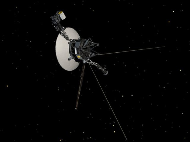 illustration of Voyager 1 in space