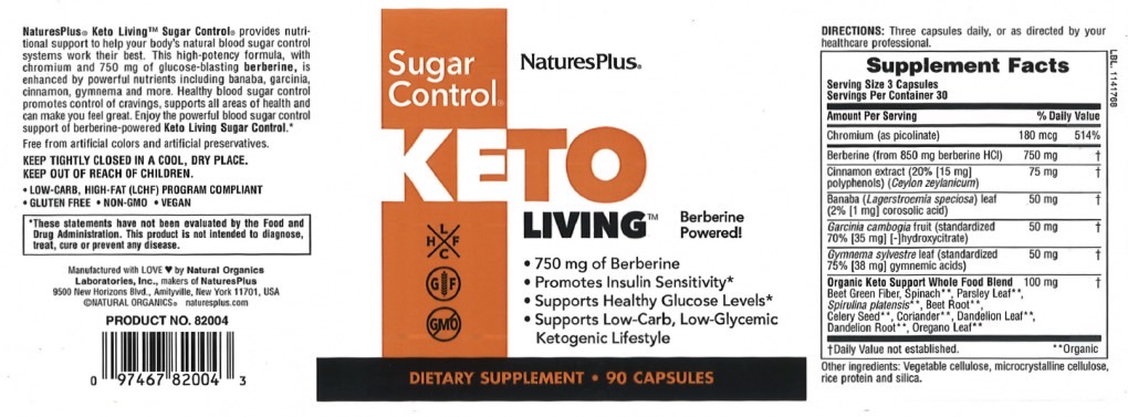 NaturesPlus Keto Living Sugar Control Capsules recall