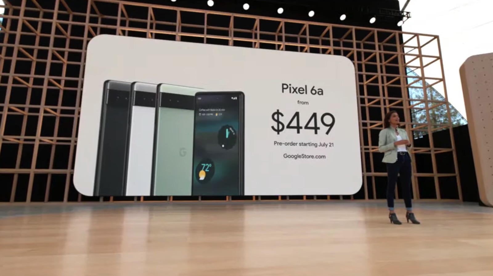 Google Pixel 6a price and release date announced at I/O 2022.