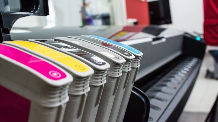 Printer ink cartridges in a printer