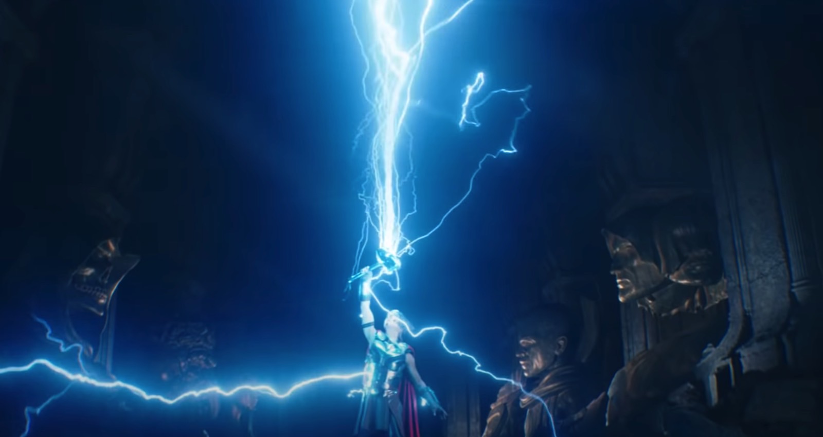 Mighty Thor (Natalie Portman) invoking thuder.