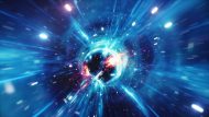 space-time warps around a wormhole