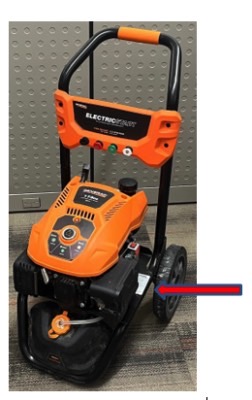 Generac Electric Start Pressure Washers recall: label location.