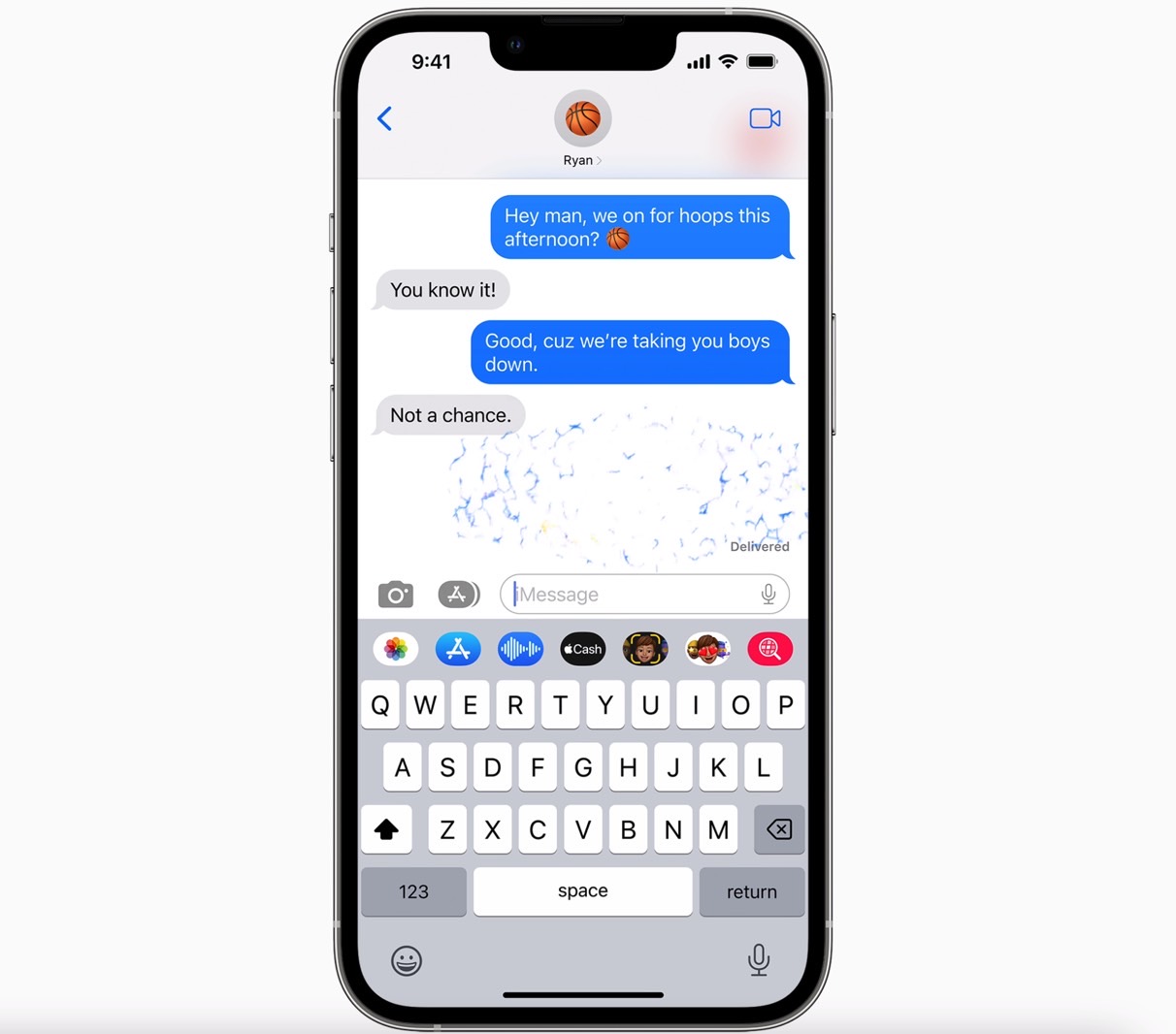 When you unsend an iMessage in iOS 16, the text will blow up.