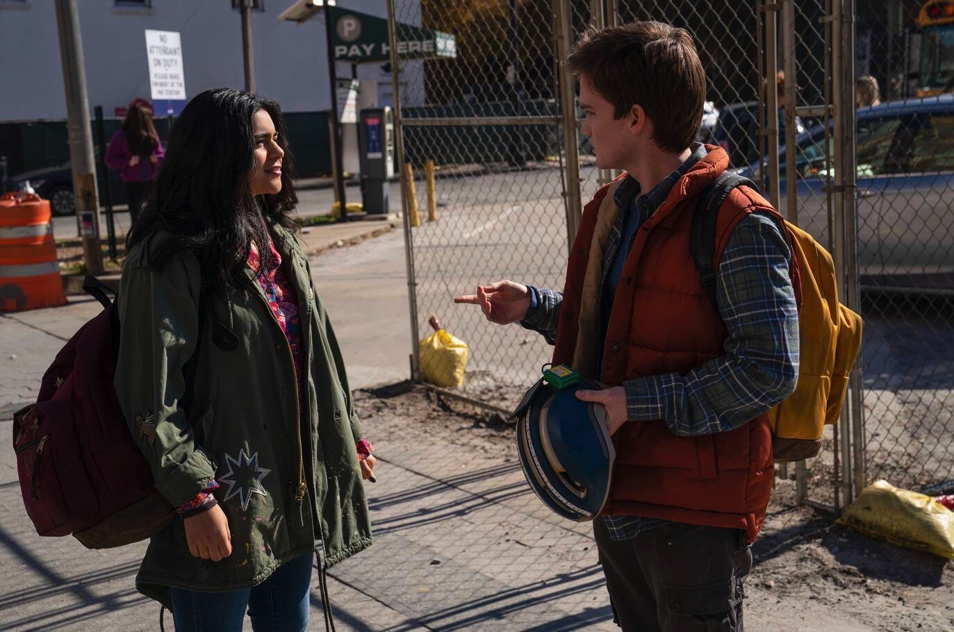 Kamala Khan (Iman Vellani) and Bruno Carrelli (Matt Lintz) in Ms. Marvel episode 2.