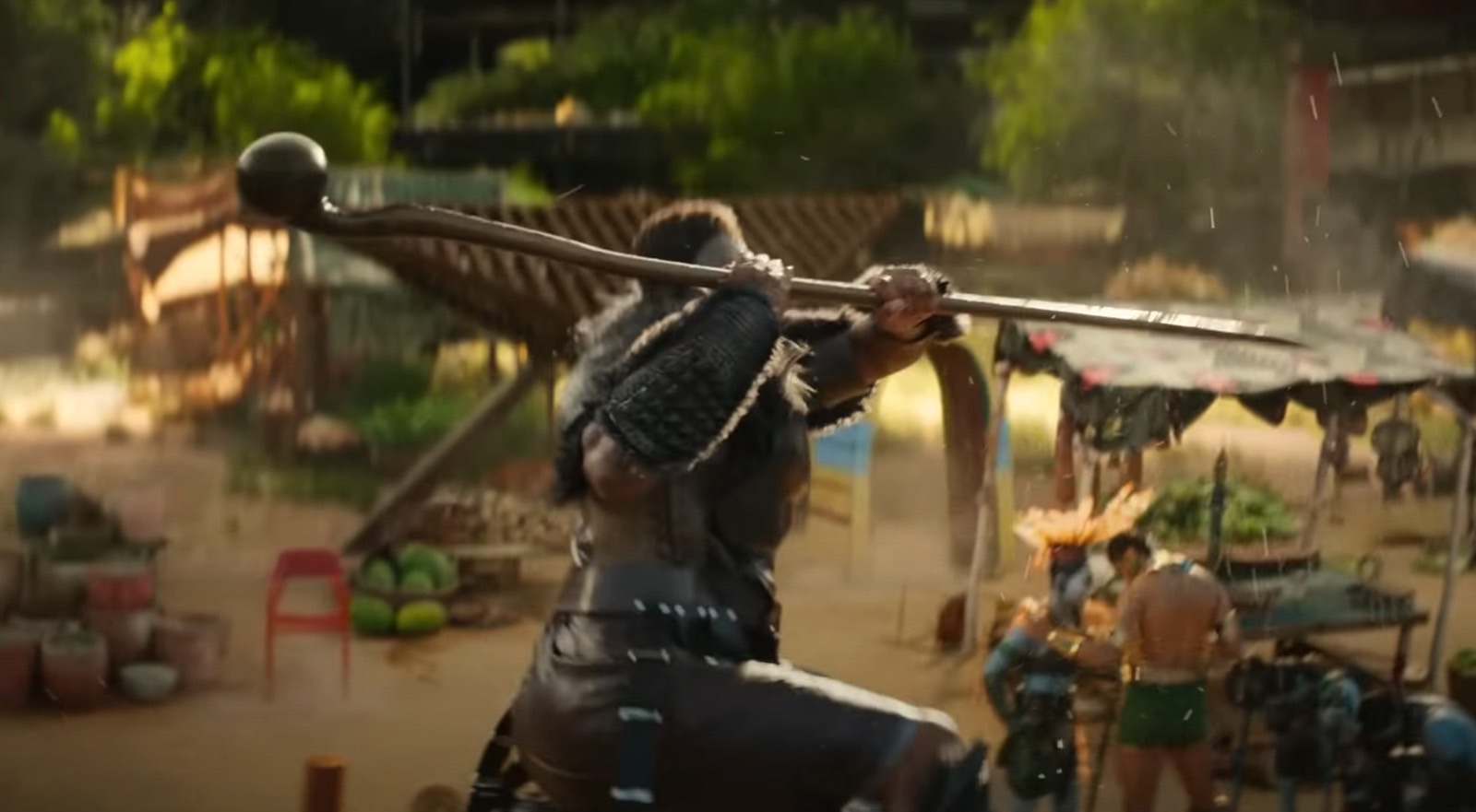 M’Baku (Winston Duke) fighting Namor (Tenoch Huerta) in Wakanda Forever trailer.