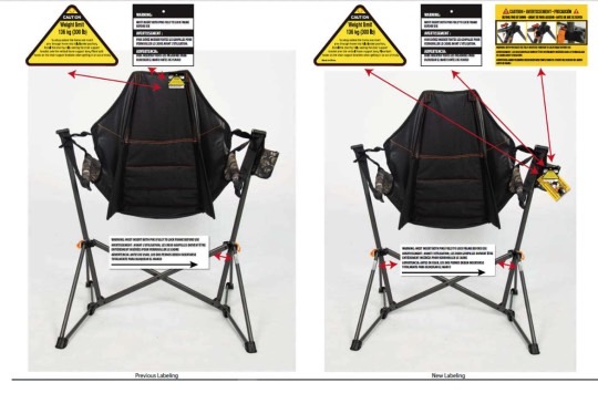 RIO-branded Swinging Hammock Chairs recall: Only chairs with warning tags on the back of the chair’s backrest or armrest are included in this recall.