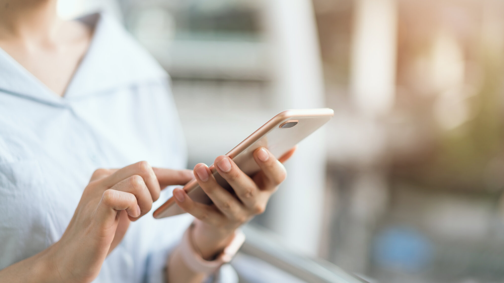 closeup of person holding smartphone