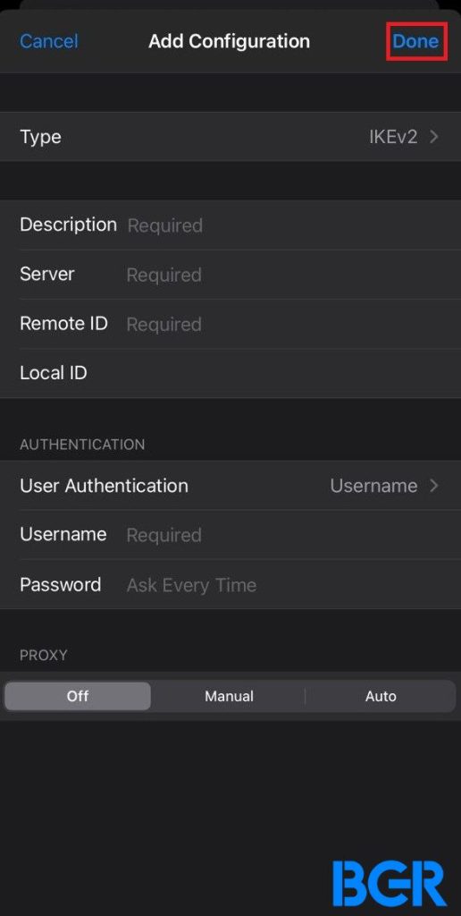 Done, VPN on iphne