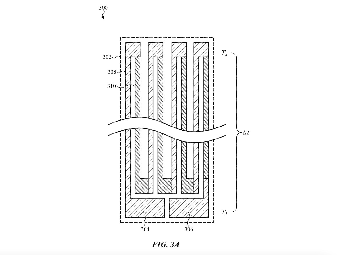 Differential temperature probe (300) includes a substrate (302) that can be flexible and two electrodes (304, 306). A voltage corresponding to temperature differentials can be measured between the electrodes.