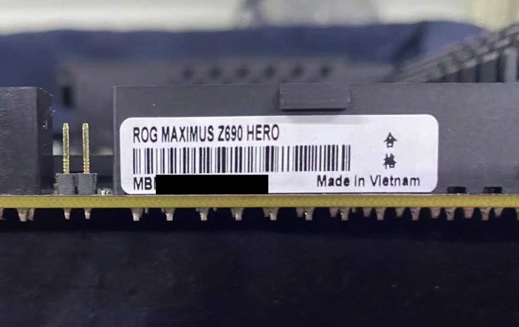 Asus motherboards recall: Location of the serial number on the 2021 ASUS ROG Maximus Z690 Hero Motherboard.