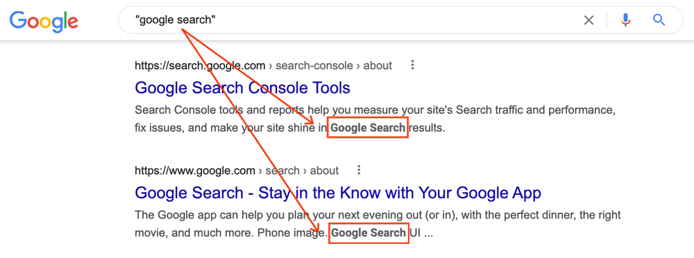 quote search in Google Search