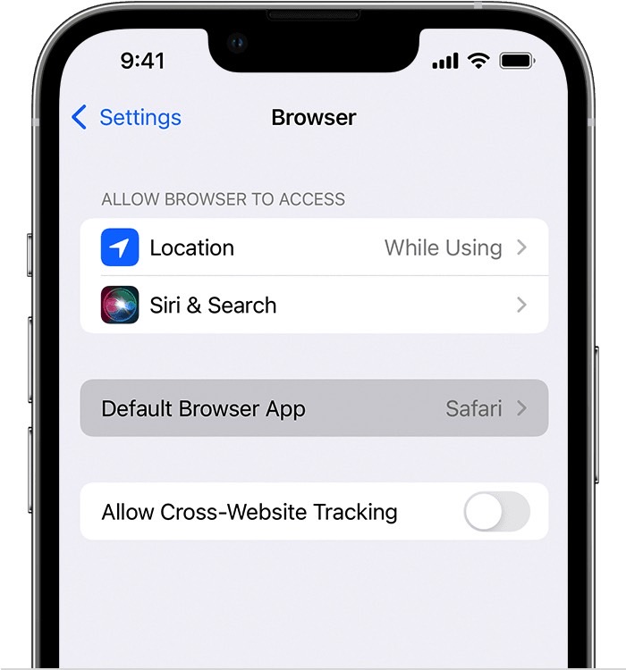 How to change the default browser on iPhone.