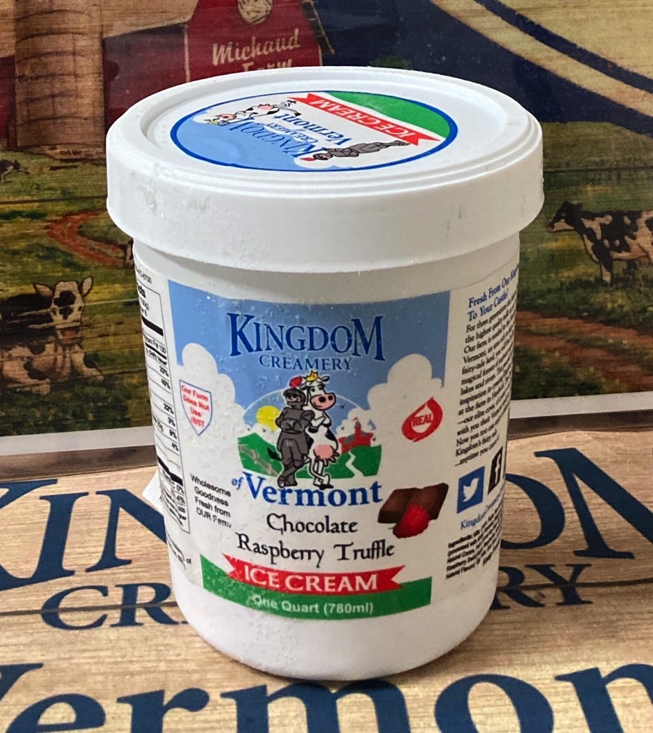 An example of Kingdom Creamery of Vermont ice cream packaging for a flavor that's not part of the recall.