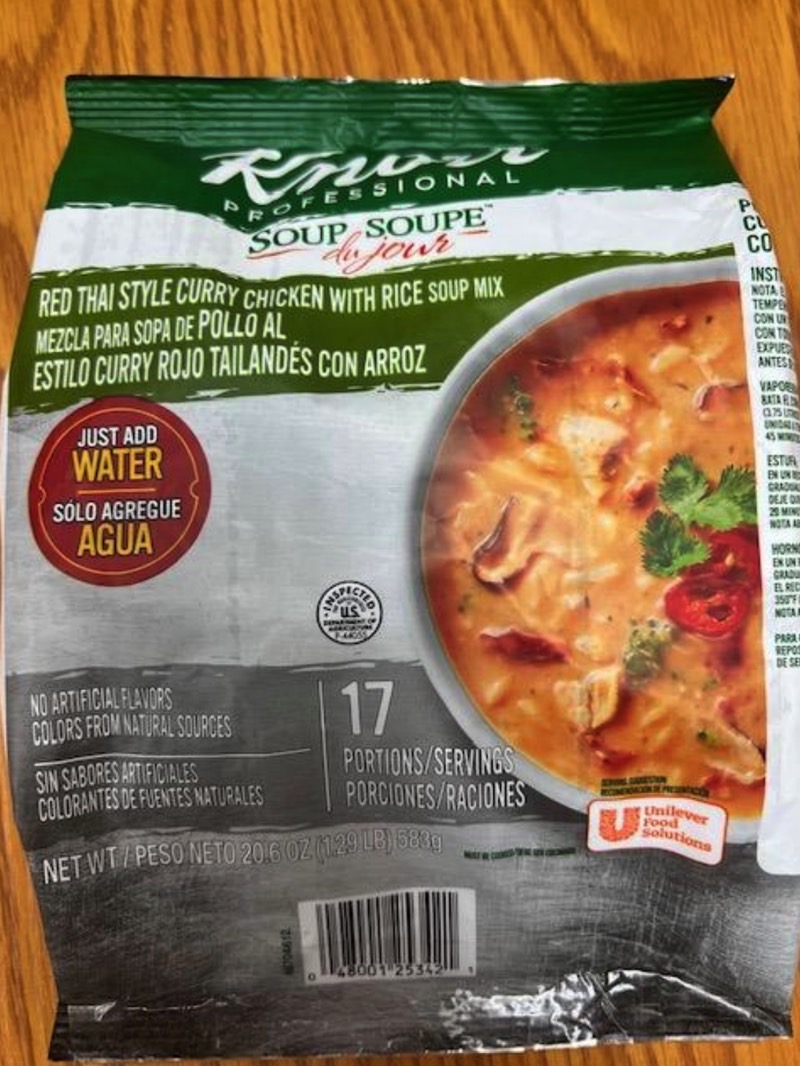 Knorr soup recall: Photo of the product's retail package.