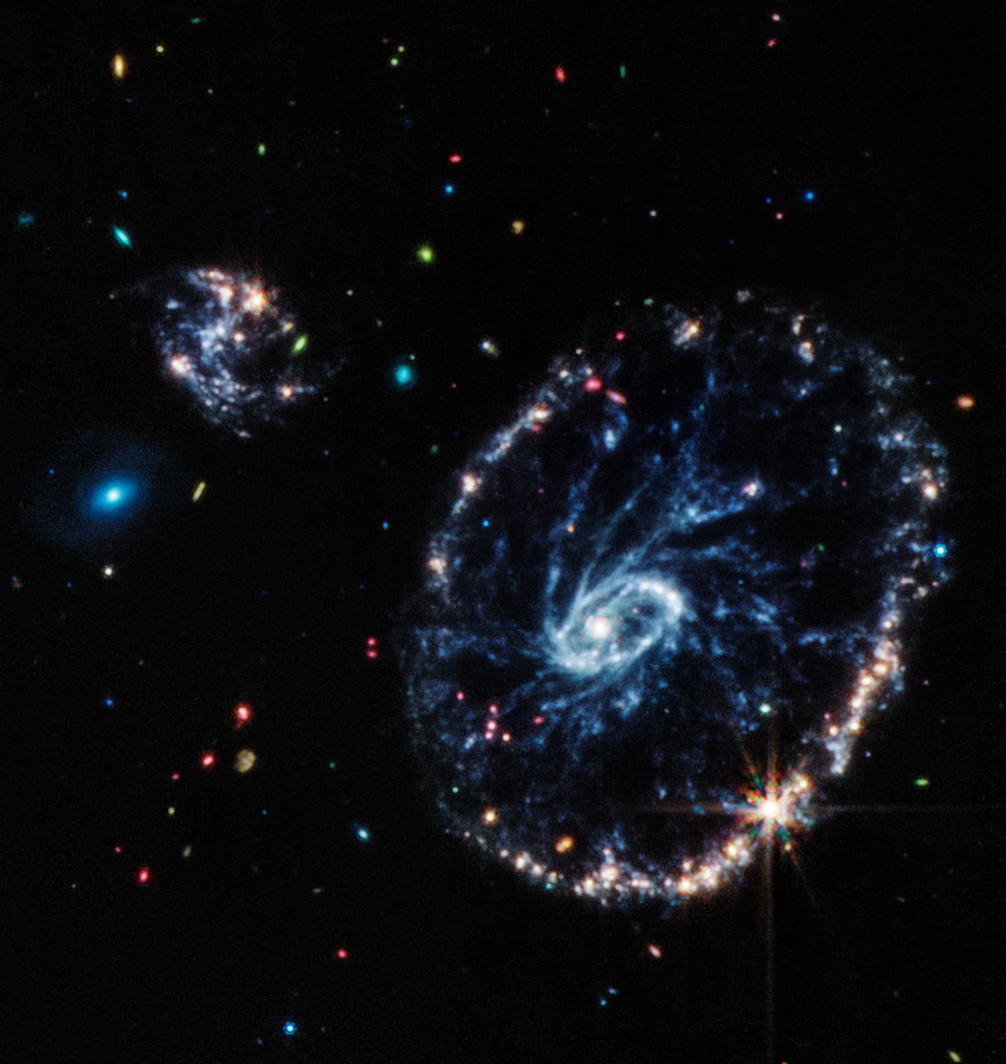 Cartwheel galaxy captured by Webb image