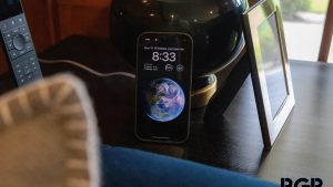 iPhone 14 Pro on a side table