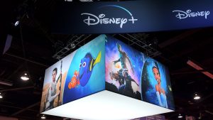 View of the Disney+ Pavilion at Disney’s D23 EXPO 2019 in Anaheim, Calif.