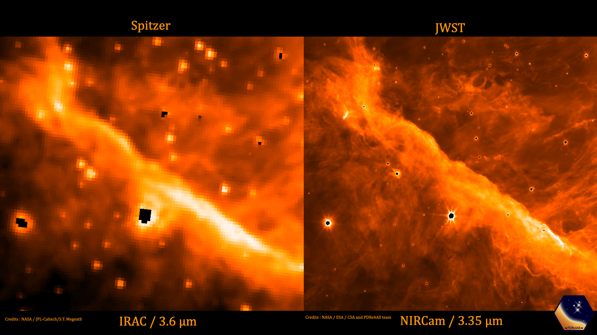 James Webb comparison Spitzer