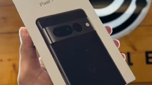 Pixel 7 Pro unboxing video screengrab.