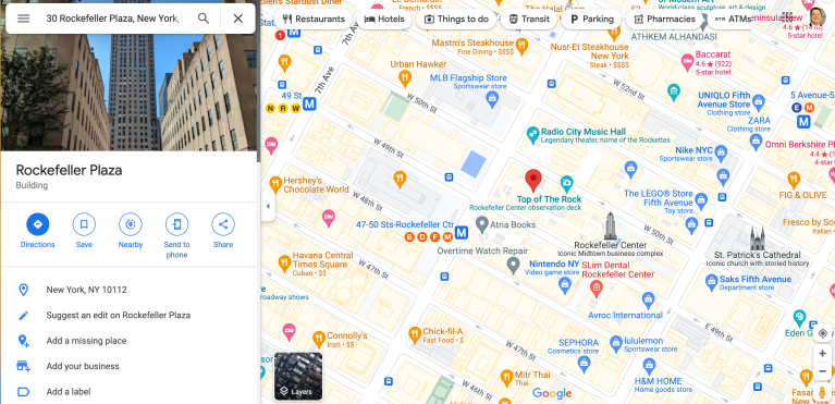 Google Maps Shows Offer Available Under Place Pins/Labels