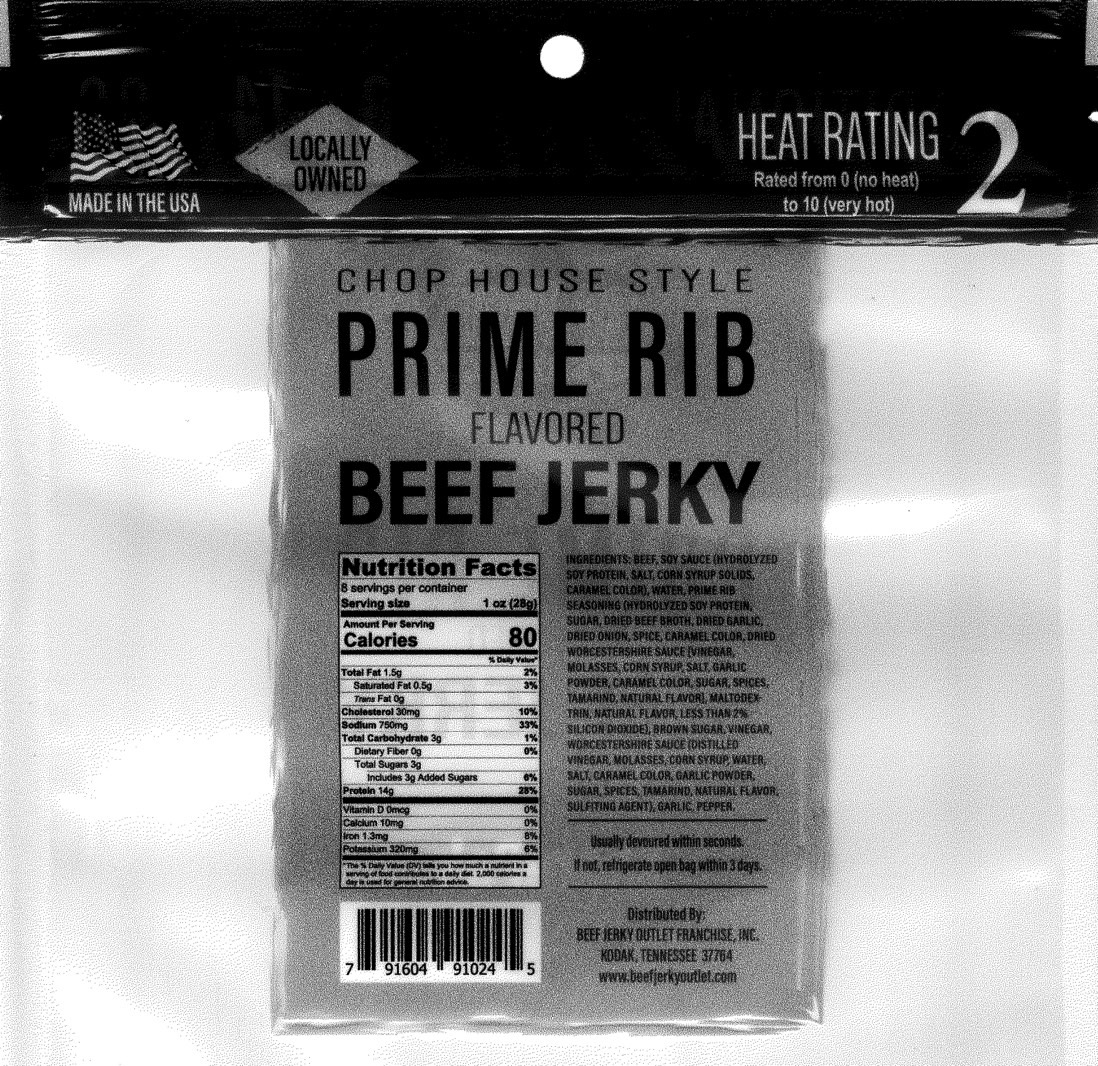 Beef jerky recall: Image showing the back side of the package.