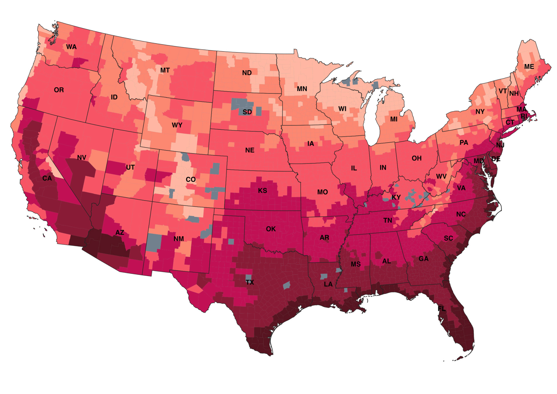 Interactive site shows the horrific future of climate change in 2050 ...