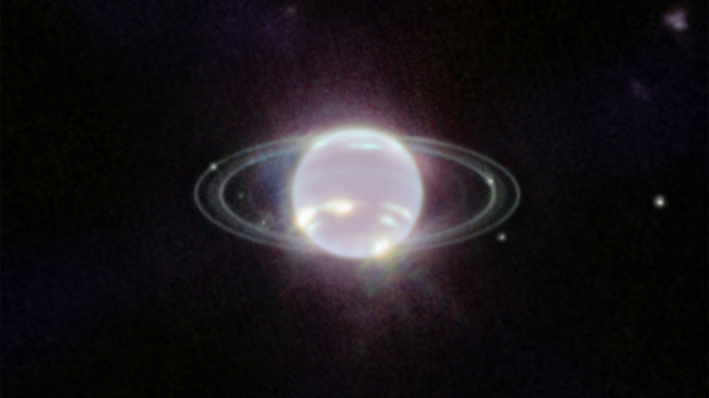 James Webb close up image of Neptune