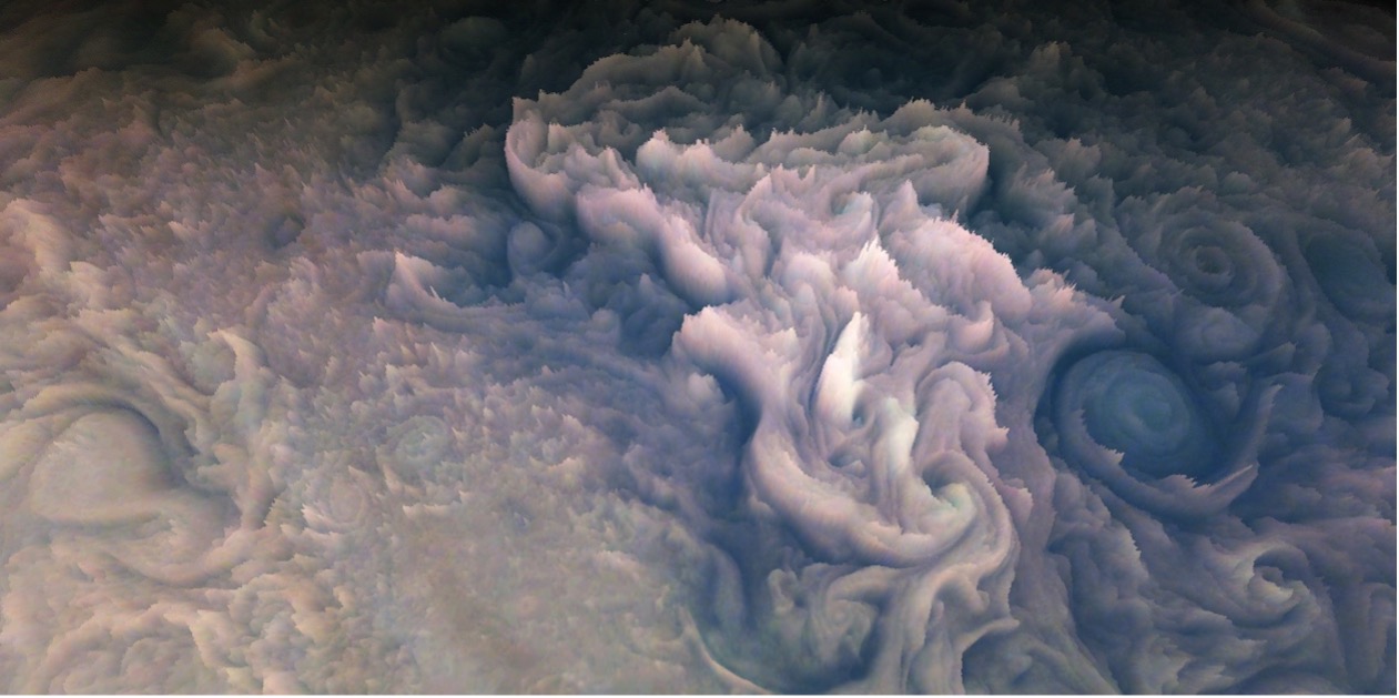 first 3D JunoCam renders of jupiter clouds