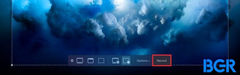 screenshot bar to screen record on a Mac