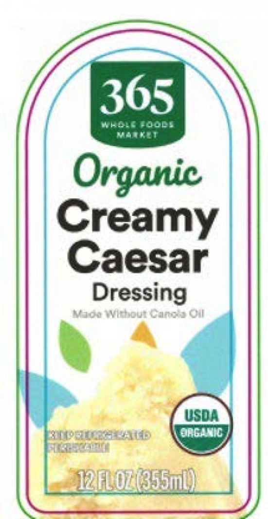 Whole Foods dressing recall: The front side of the package.