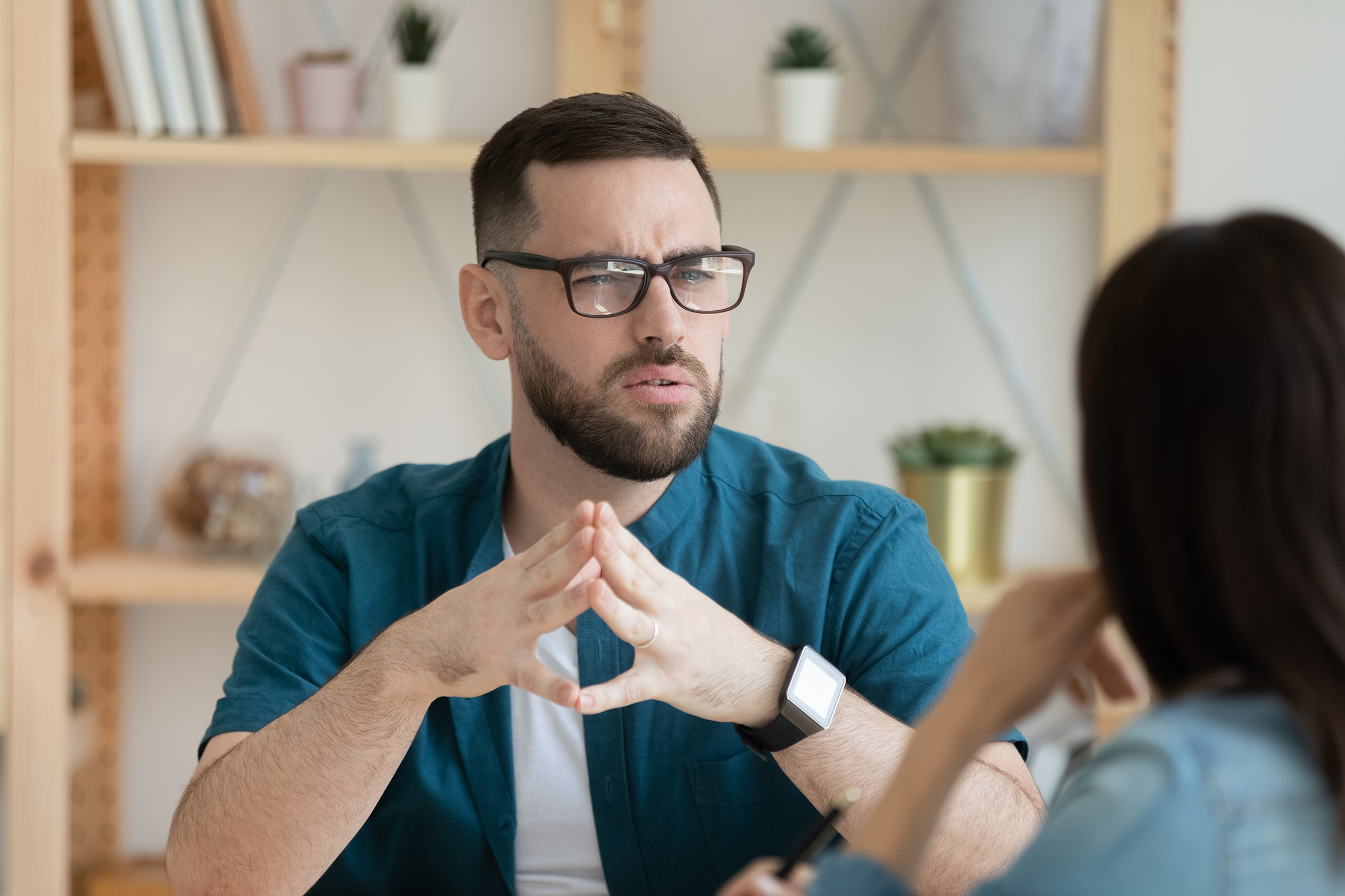 confused man experiencing deja vu