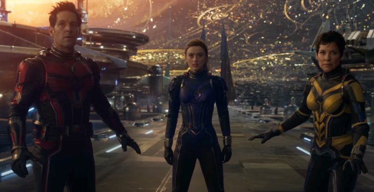 Scott Lang (Paul Rudd), Cassie (Kathryn Newton), and Hope (Evangeline Lilly) in Ant-Man and the Wasp: Quantumania trailer 1.