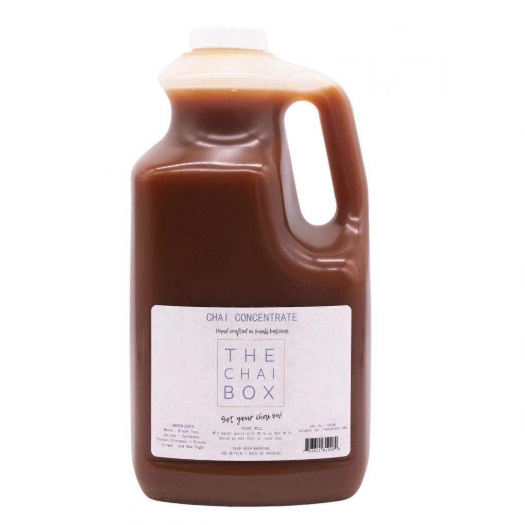 The Chai Box recall: Image of a 64oz chai concentrate mix.