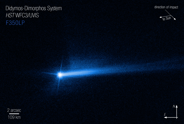 Hubble image of Dimorphos after DART impact