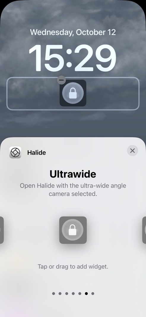 iOS 16 Lock Screen widgets: Halide app.