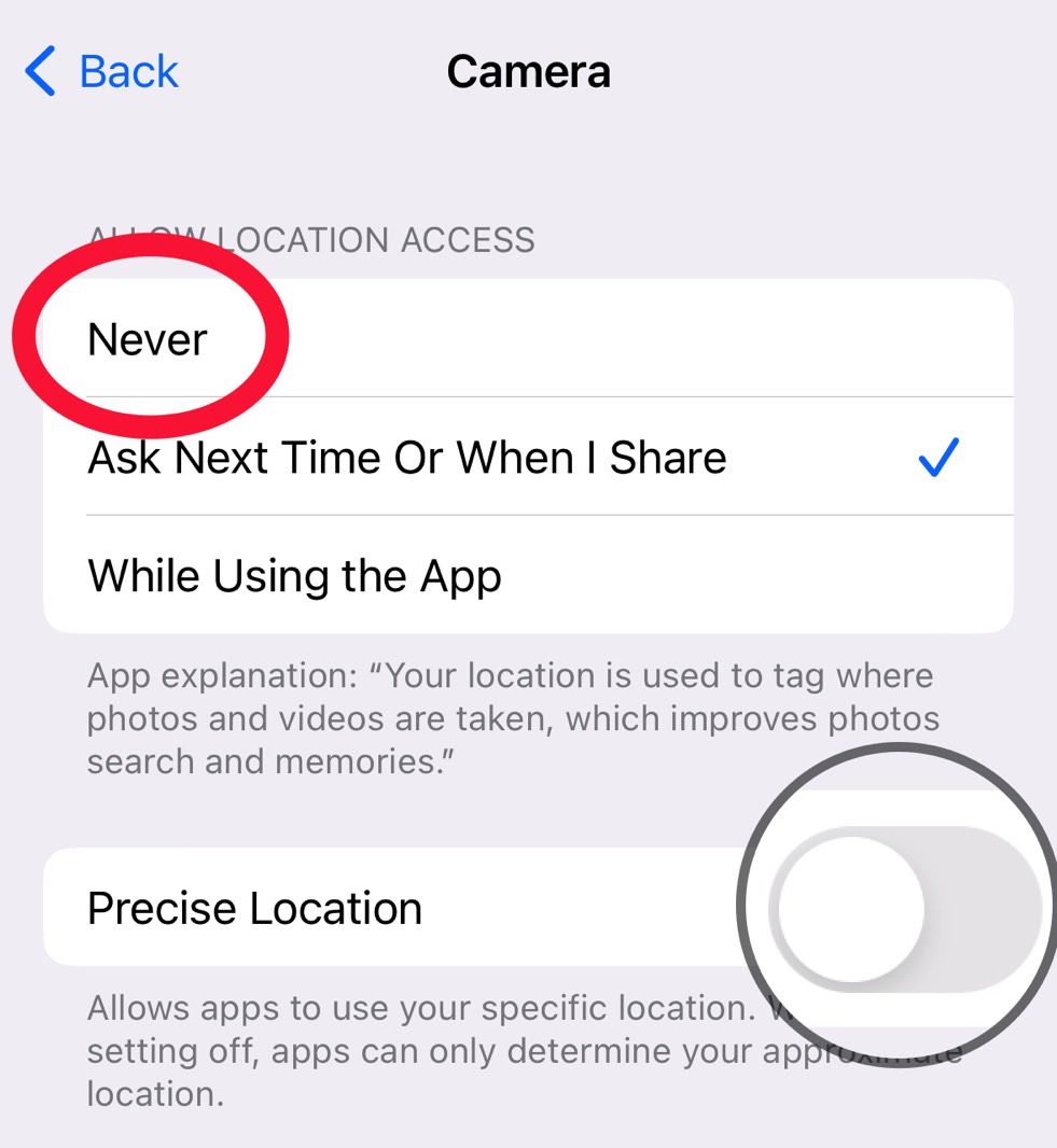 How to alteration  the iPhone Camera's entree  to determination  data.