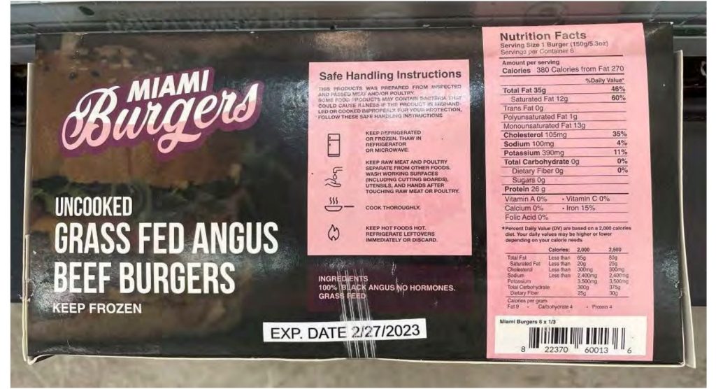 Hamburger recall Return these beef burgers for a refund right away