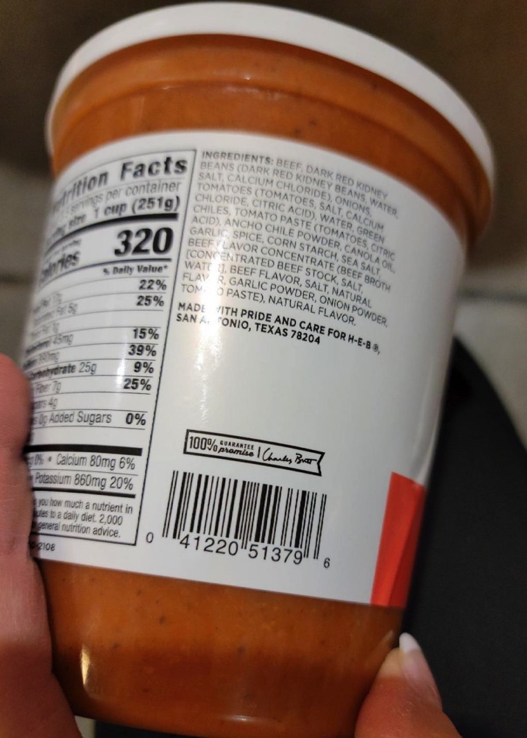 Tomato Basil Soup recall: Ingredients label on the package.