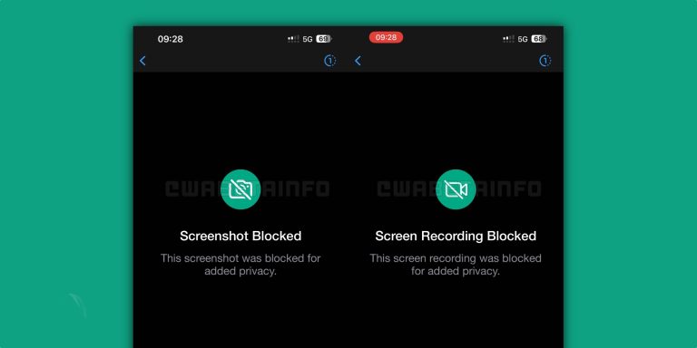 WhatsApp blocking screenshots