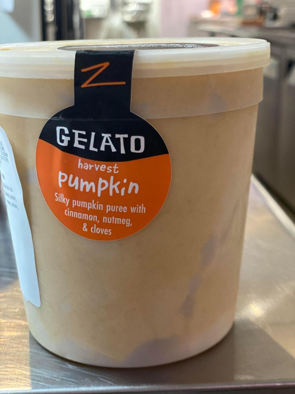 Zingerman’s ice cream recall: Harvest Pumpkin Gelato in plastic container.